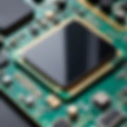 Detailed view of a GSM card with its components highlighted