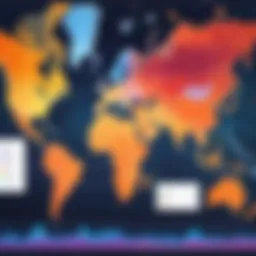 Colorful heat map illustrating data distribution