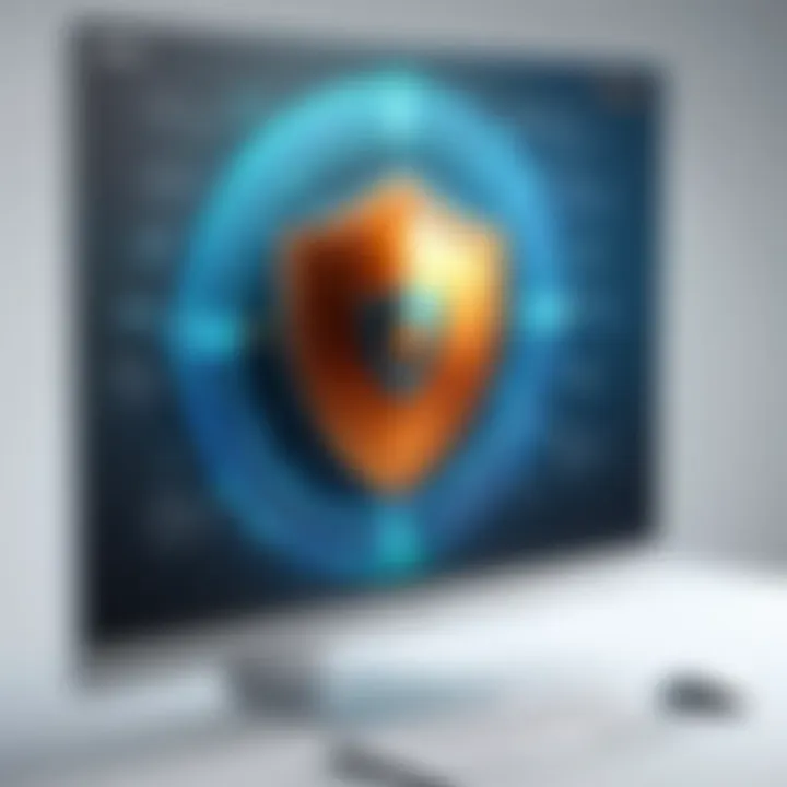 Visual representation of antivirus software interface showcasing features