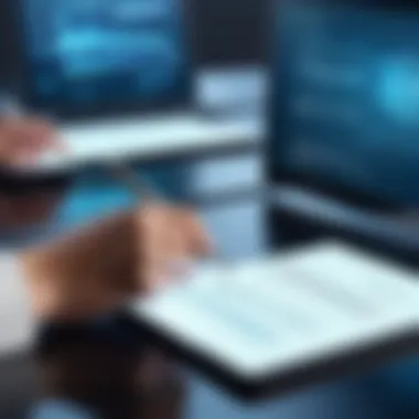 Future of Signing Technology A futuristic concept illustrating the evolution of signing technology.