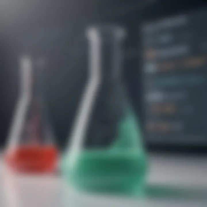 Chemical reaction in a laboratory flask