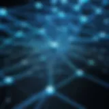Visual representation of a network with open ports
