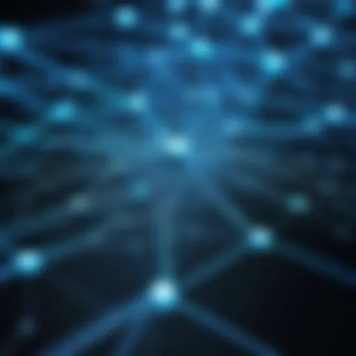 Visual representation of a network with open ports