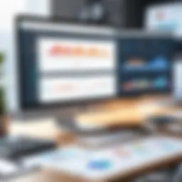 An organized workspace showcasing project management tools and charts
