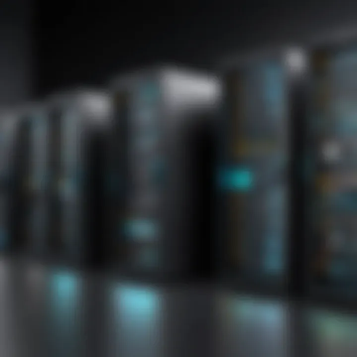 An illustration showing data storage solutions and security measures.