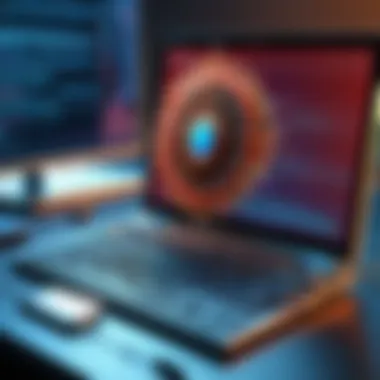 Illustration of Trojan Virus Infiltration Detailed depiction of Trojan virus infiltration into a computer system
