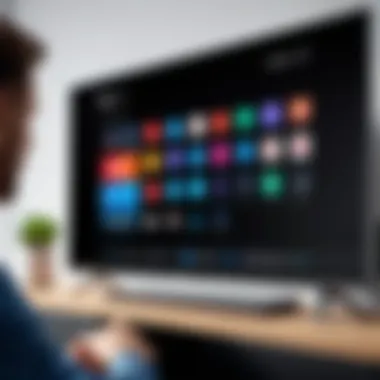 Selecting TV Input Sources Visual representation of a user selecting different input sources on a TV screen.