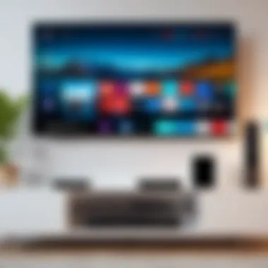 Smart TV Wireless Setup Illustration showcasing the setup of a modern smart TV with wireless connectivity options.