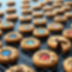 Conceptual illustration of web browser cookies in a digital landscape