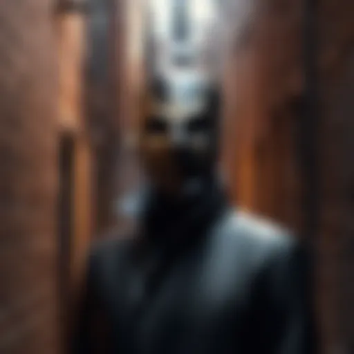 Mysterious Masked Figure in Shadowy Alley