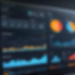 A sophisticated data migration dashboard displaying progress and analytics.